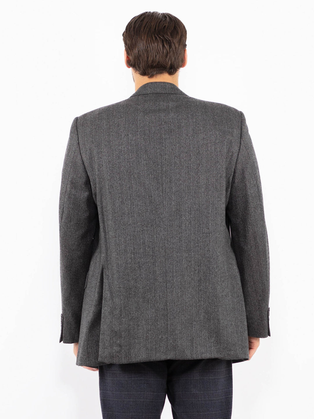 Vintage 90's Men Wool Blazer Jacket in GrayZ2426