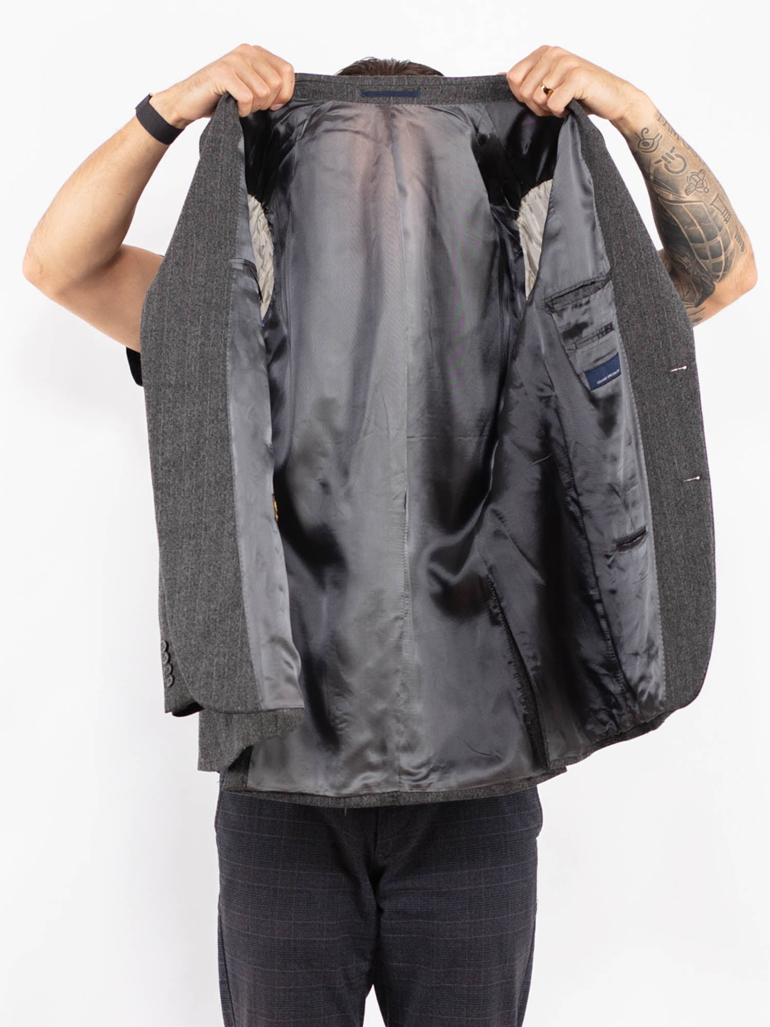 Online Vintage Store | Vintage 90's Men Wool Blazer Jacket in Gray