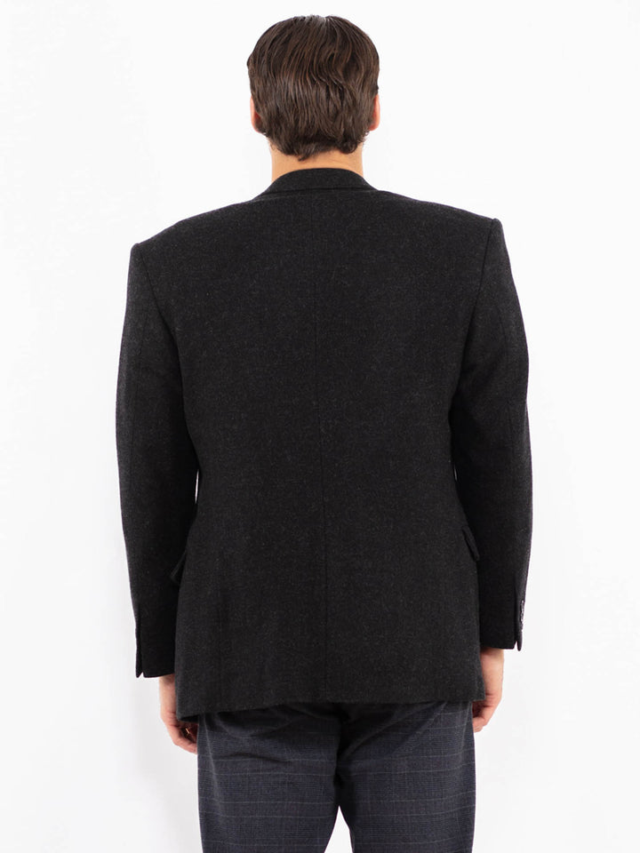 Vintage 90's Men Wool Blazer Jacket in GrayZ2429