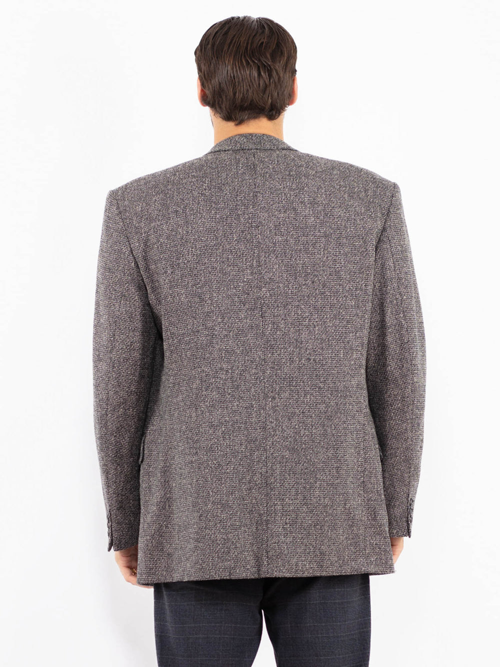 Vintage 90's Men Wool Blazer Jacket in GrayZ2430