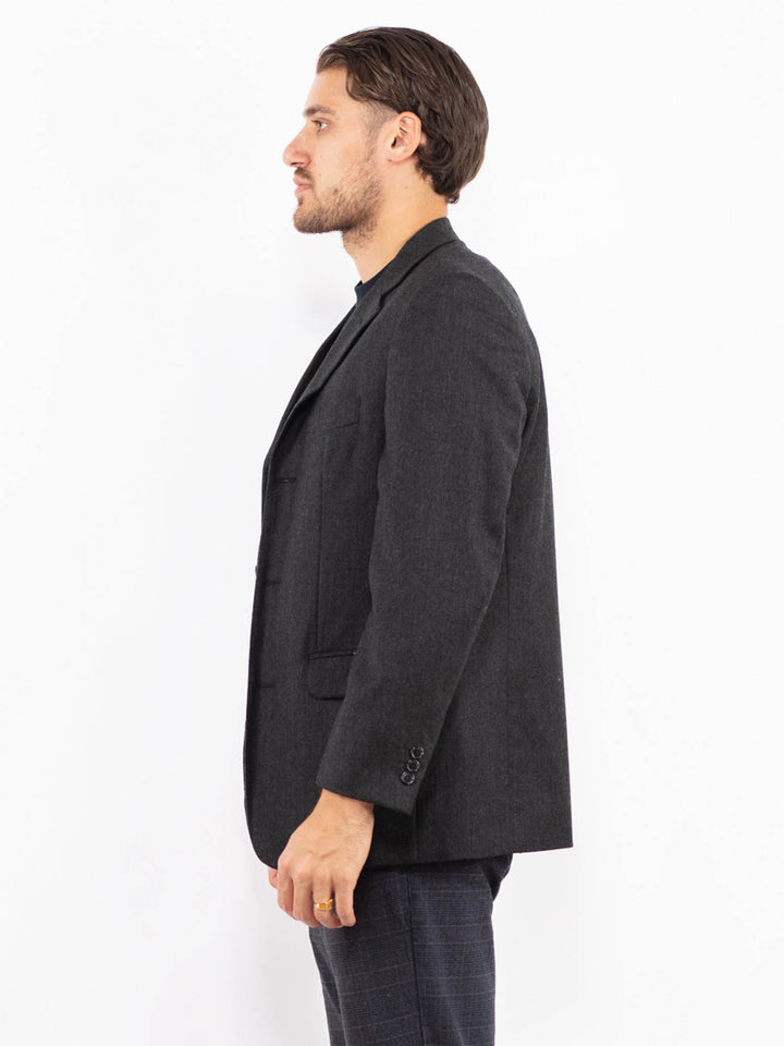 Vintage 90's Men Wool Blazer Jacket in GrayZ2432