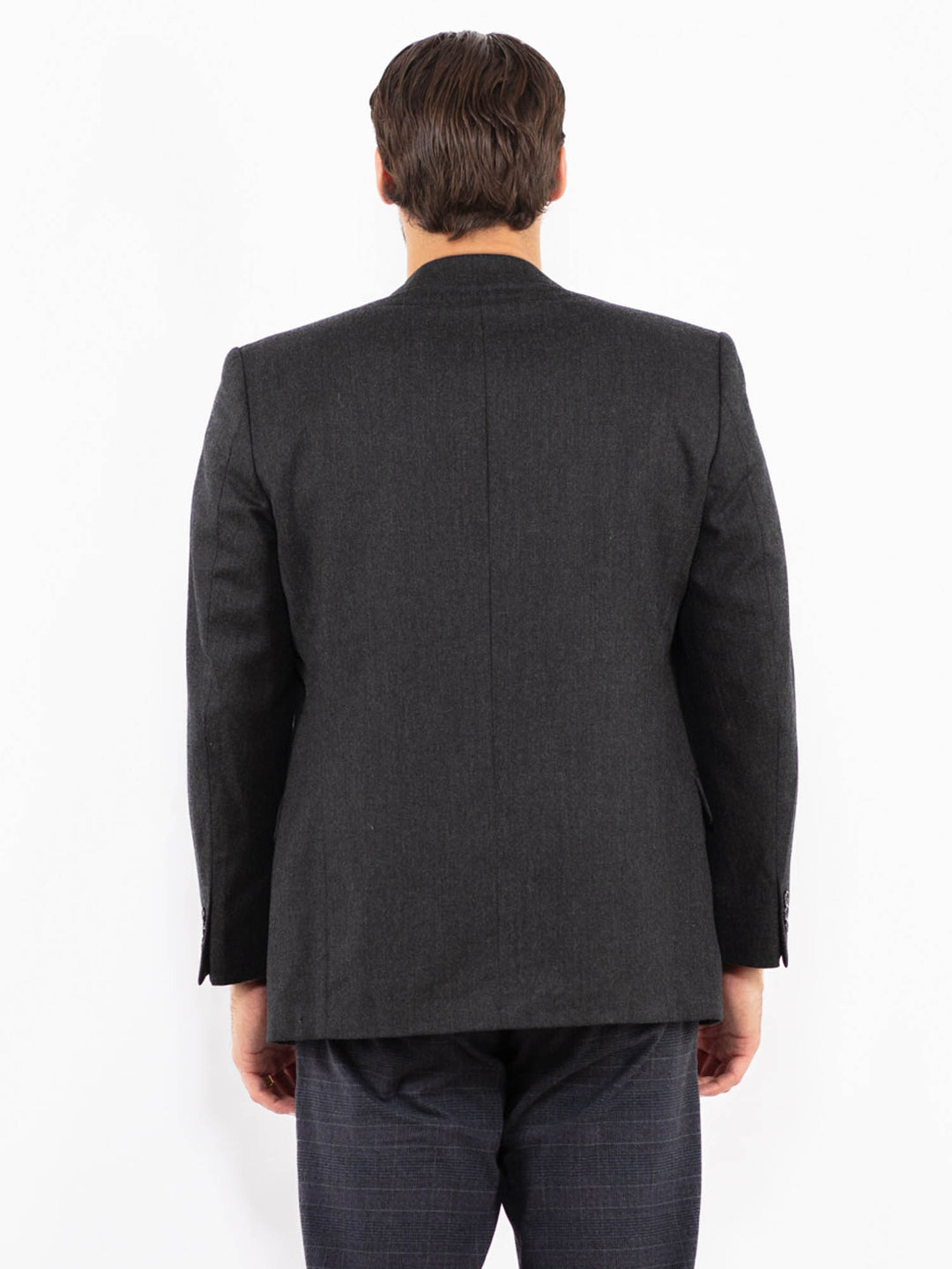 Vintage 90's Men Wool Blazer Jacket in GrayZ2432