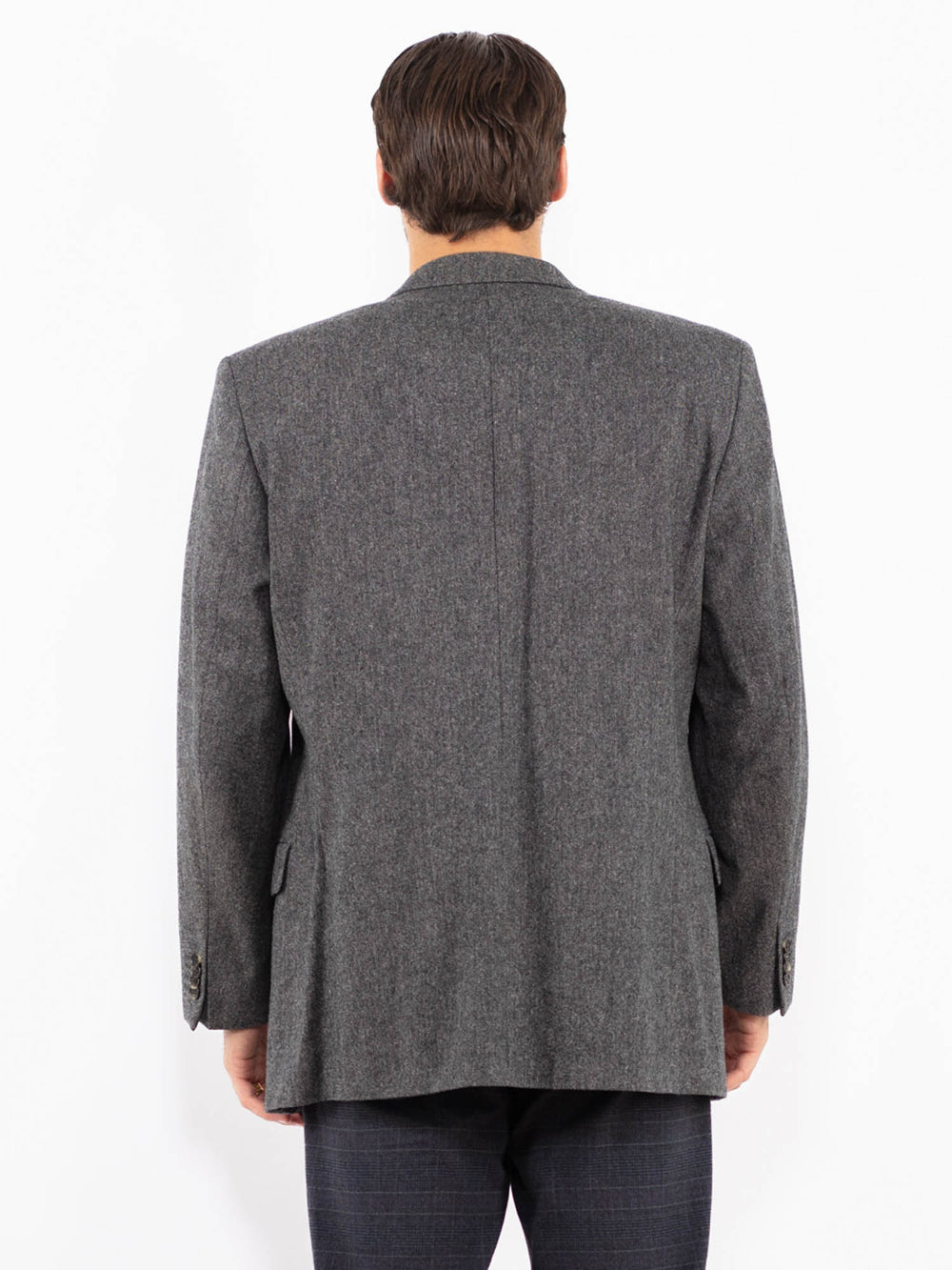 Vintage 90's Men Wool Blazer Jacket in GrayZ2433