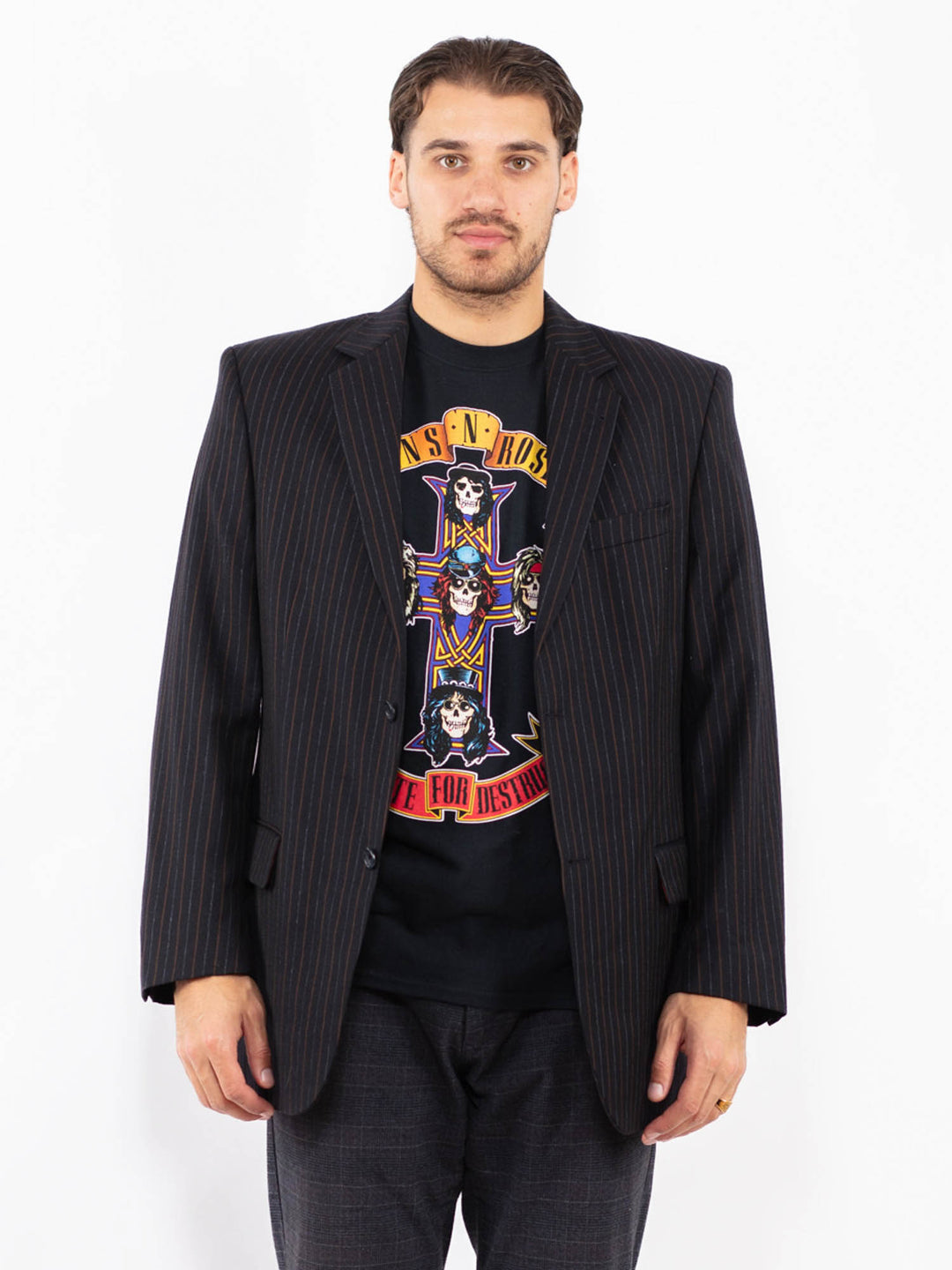 Vintage 90's Men Wool Blazer Jacket in MultiZ2435