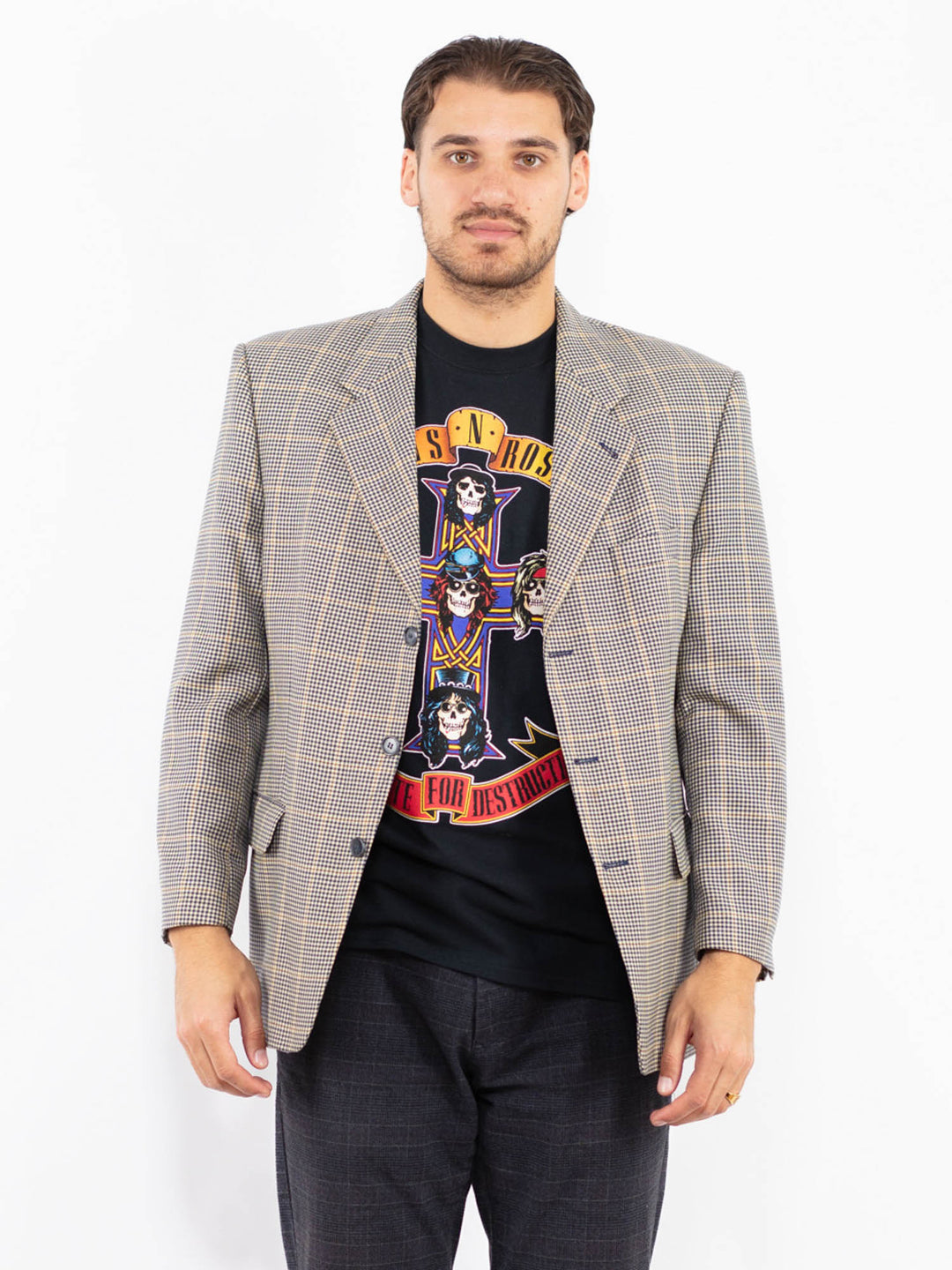 Vintage 90's Men Wool Blend Blazer Jacket in MultiZ2440