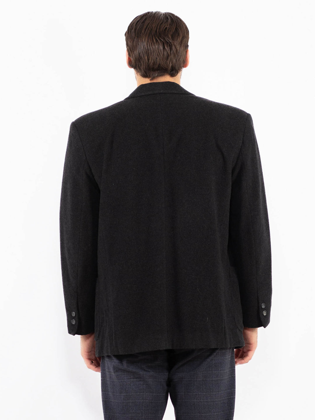 Vintage 90's Men Wool Blend Blazer Jacket in GrayZ2442