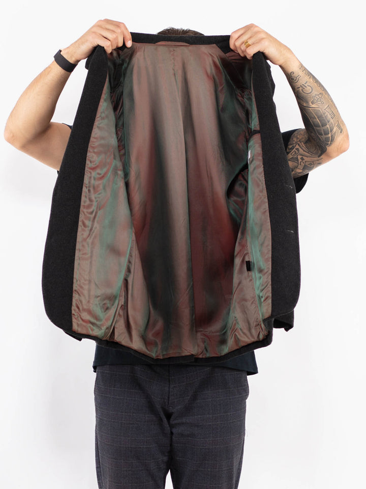 Vintage 90's Men Wool Blend Blazer Jacket in GrayZ2442