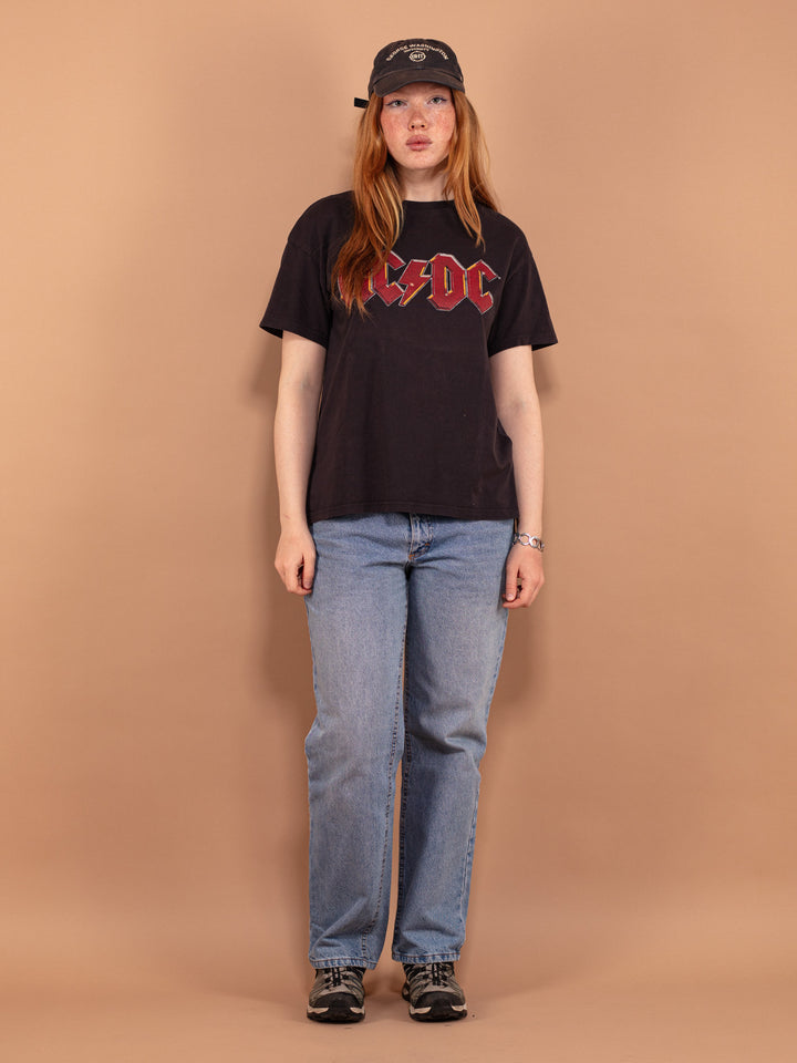 Vintage 90's Women T-shirt with AC/DC print