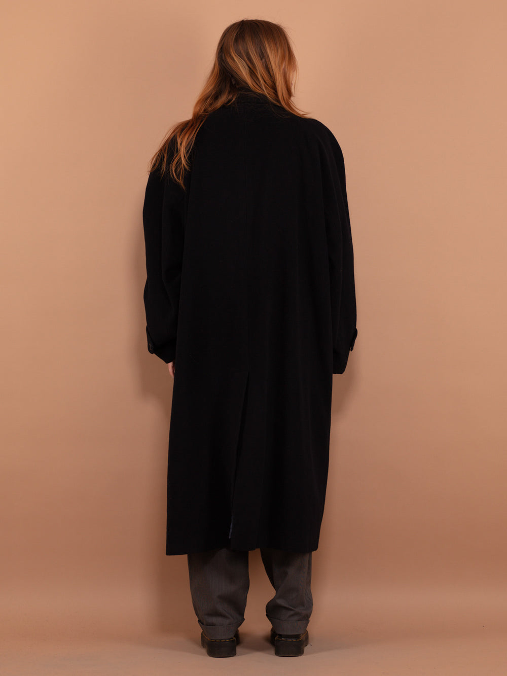 Vintage 90's Women  Cashmere and Wool Blend Coat in Blue - NorthernGrip