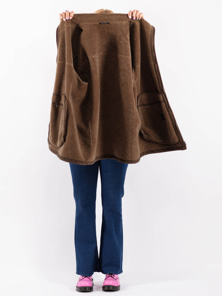 Vintage 00's Women Faux Sheepskin Coat in BrownV9538