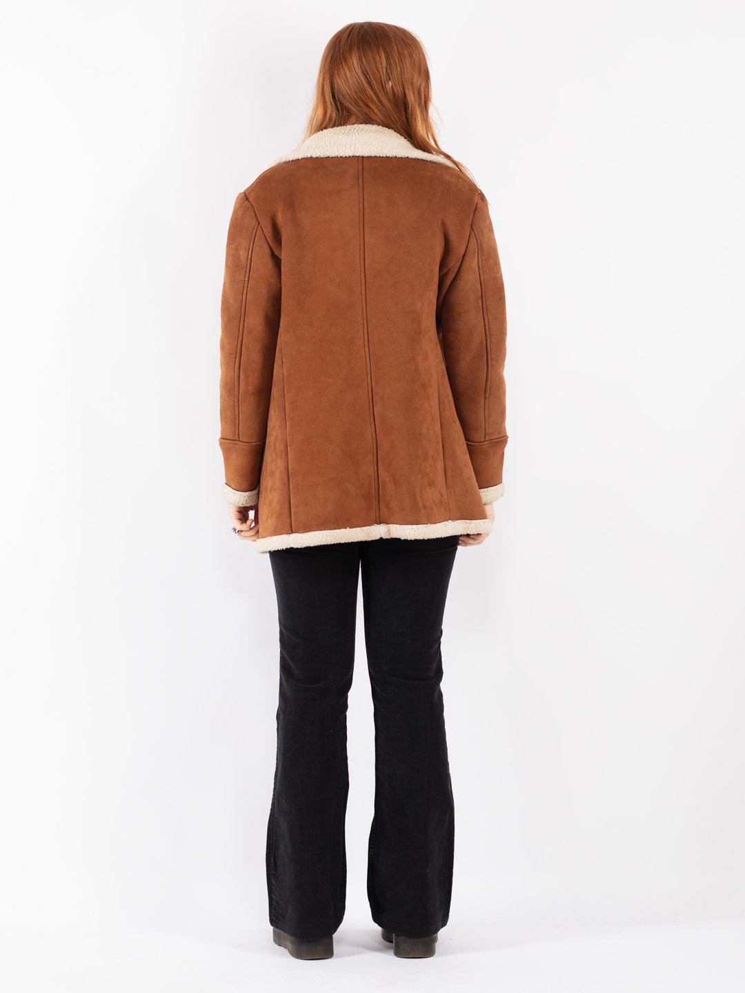 Vintage 90's Women Faux Sheepskin in Brown