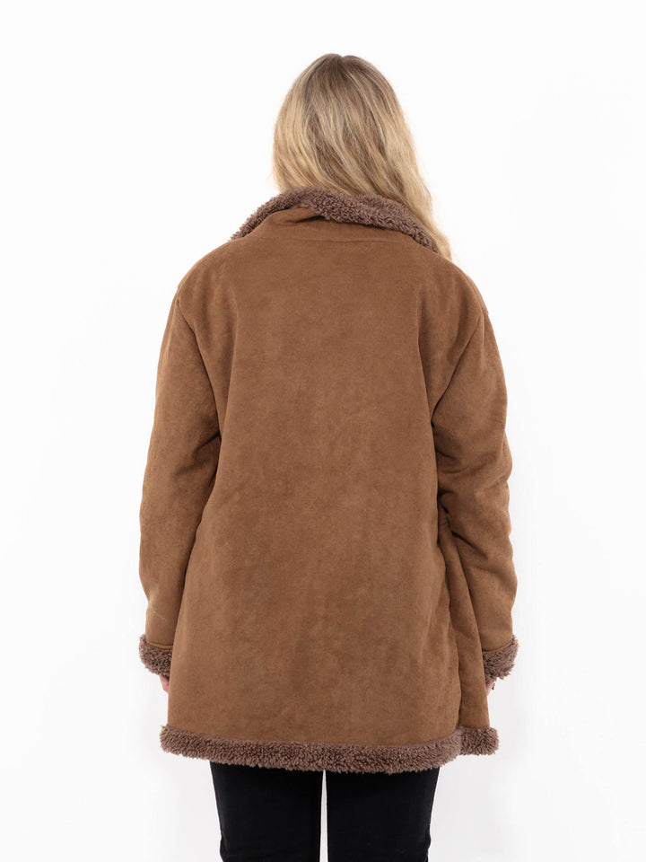 Vintage 00's Women Faux Sheepskin in BrownA0912