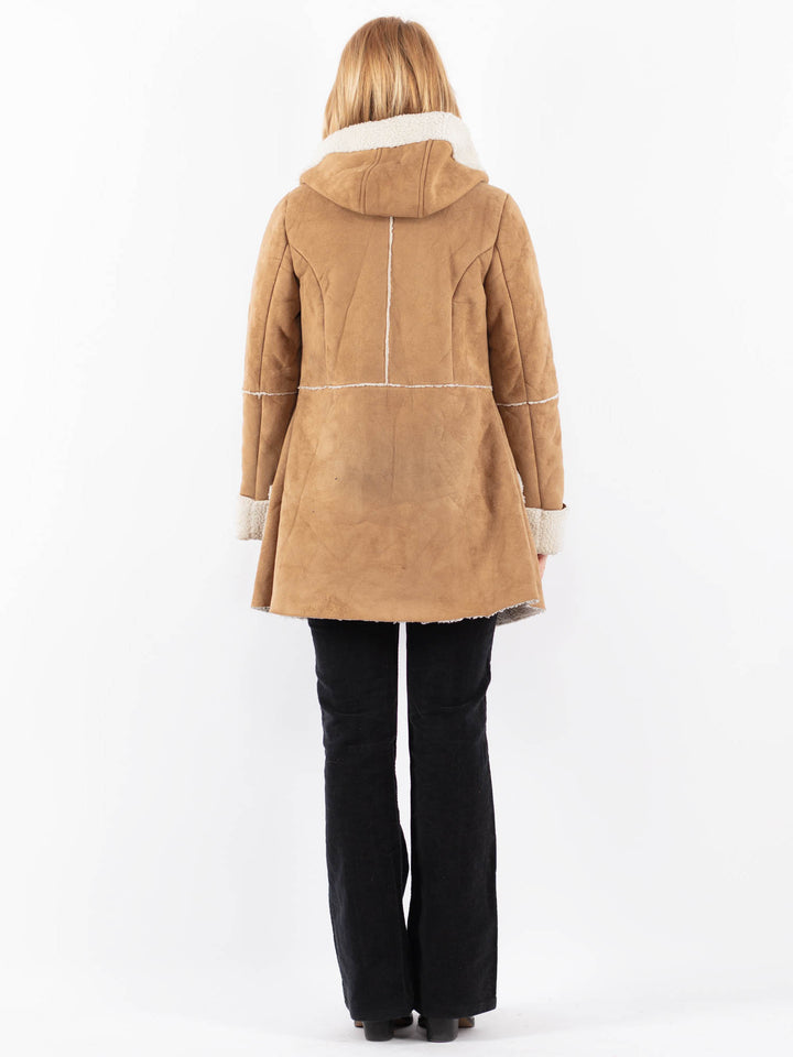 Vintage 00's Women Faux Sheepskin Coat in BeigeV9718