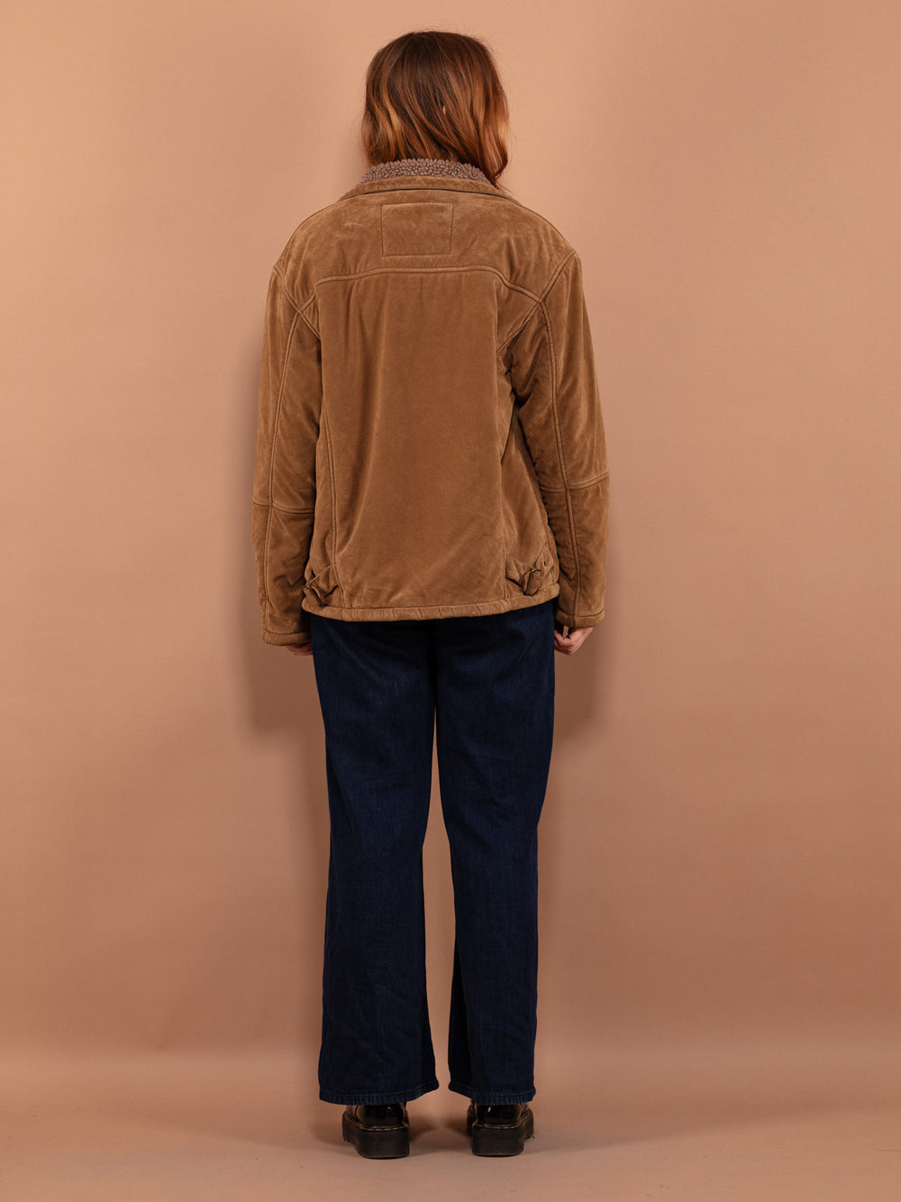 Vintage 90's Women Faux Sheepskin Jacket in Beige - NorthernGrip