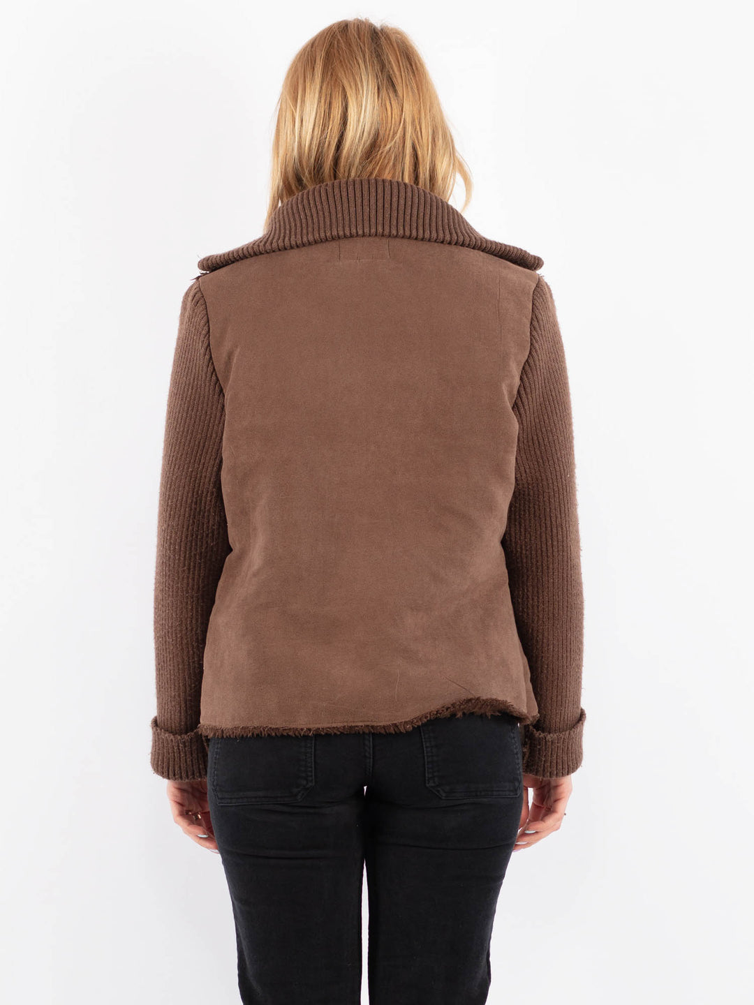 Vintage 90's Women Faux Sheepskin Jacket in BeigeV9706