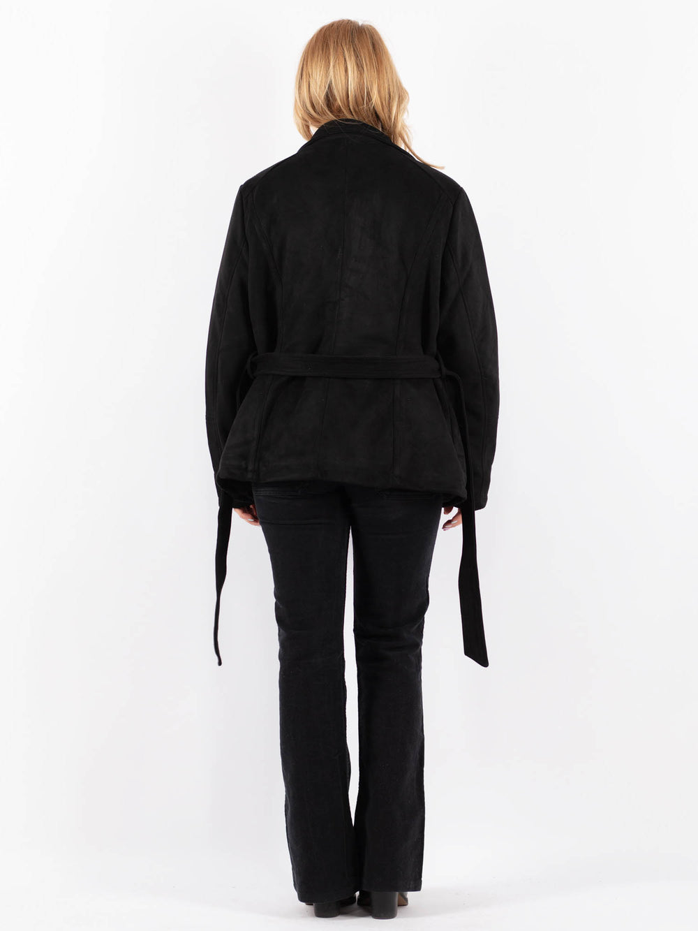 Vintage 00's Women Faux Sheepskin Jacket in BlackV9739