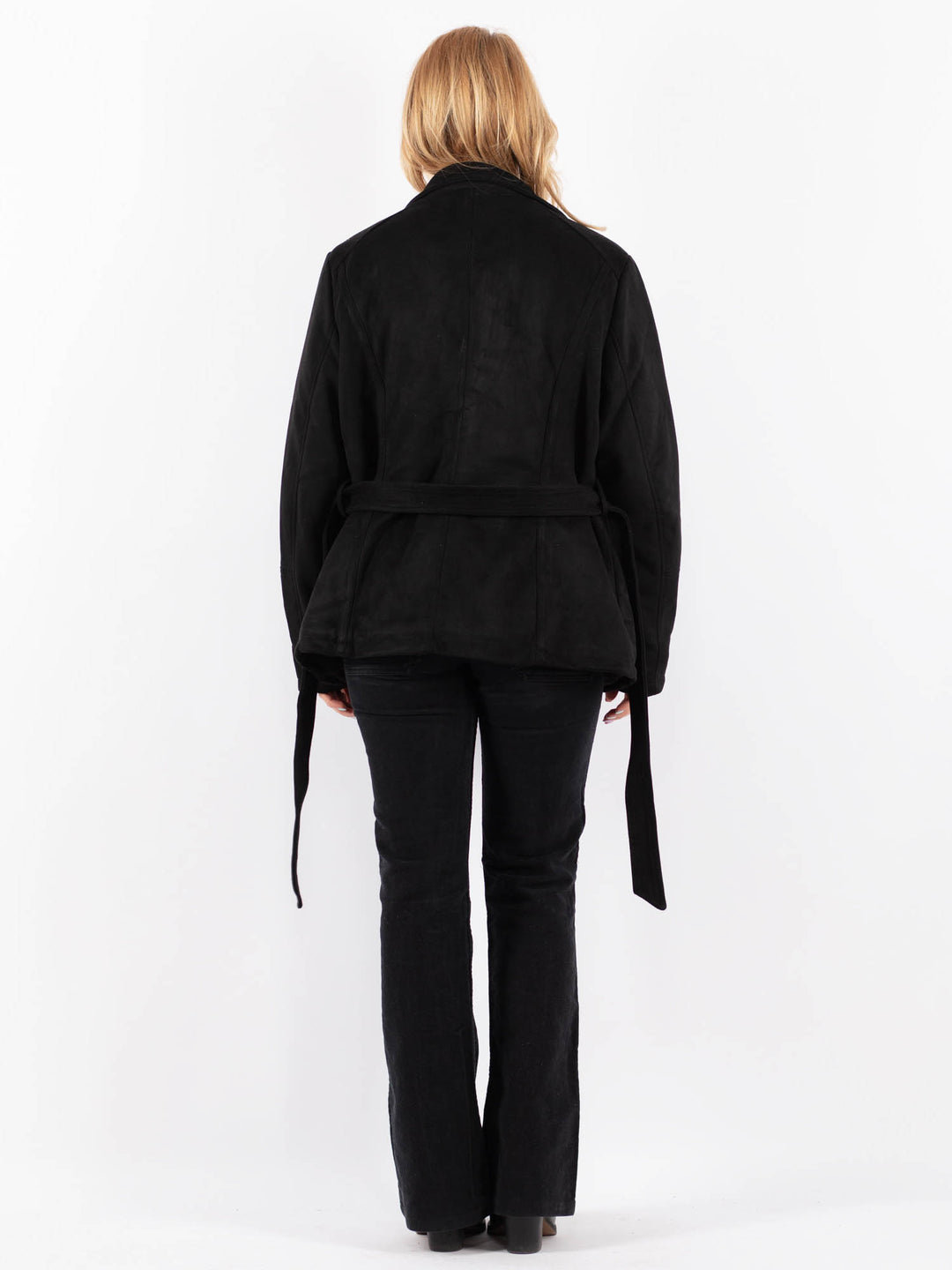 Vintage 00's Women Faux Sheepskin Jacket in BlackV9739