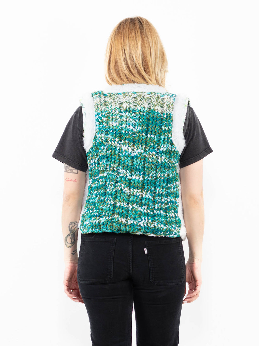 Vintage 90's Women Sherpa Vest in GreenA0236
