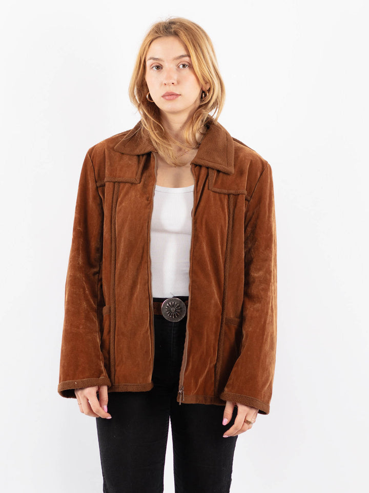 Vintage 90's Women Sherpa Jacket in BrownV9716