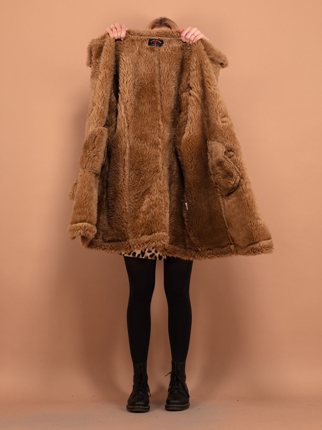 Hooded Faux Sheepskin Coat, Size M,  Penny Lane Coat, Vintage 90s Sheepskin Coat, Womens Clothing, Cozy Coat, Retro Coat With Hood