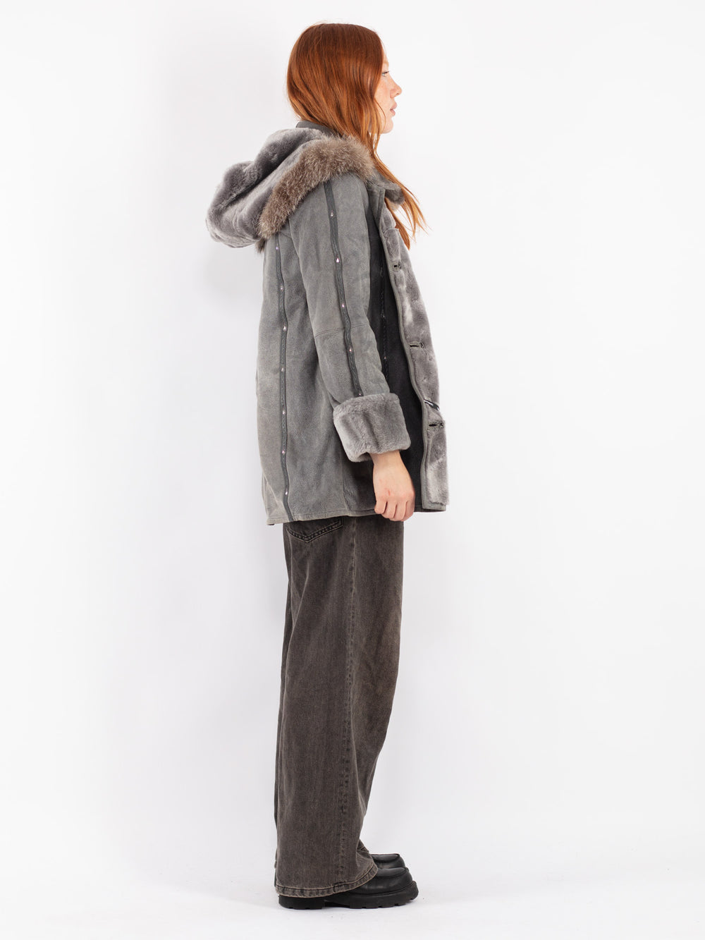 Vintage 90's Women Sheepskin in Gray