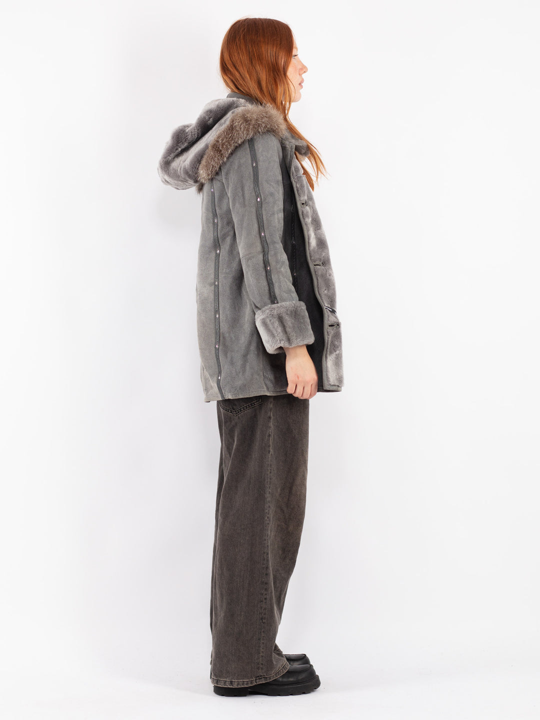 Vintage 90's Women Sheepskin in Gray