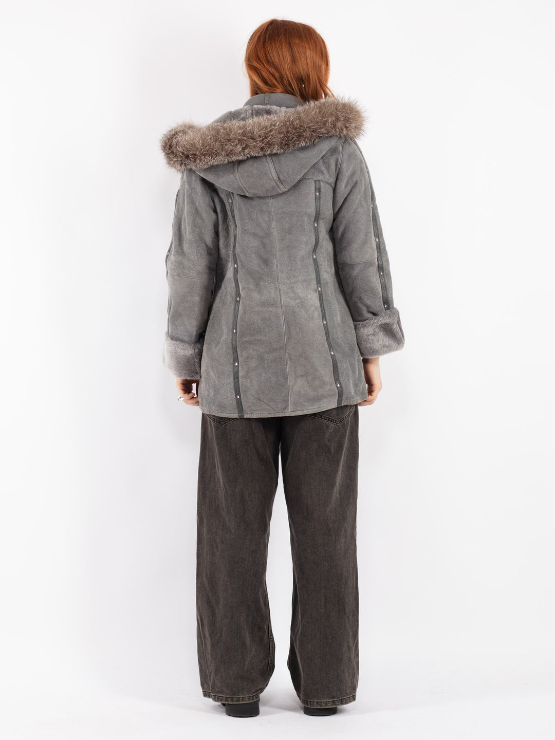 Vintage 90's Women Sheepskin in Gray