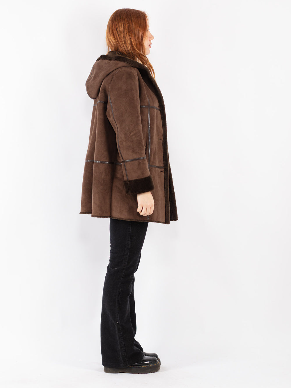 Vintage 90's Women Sherpa Coat in Brown