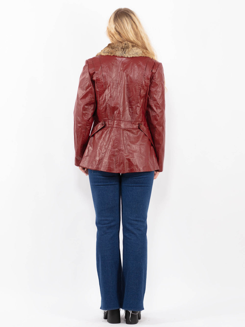 Vintage 90's Women Leather Jacket in RedA0467