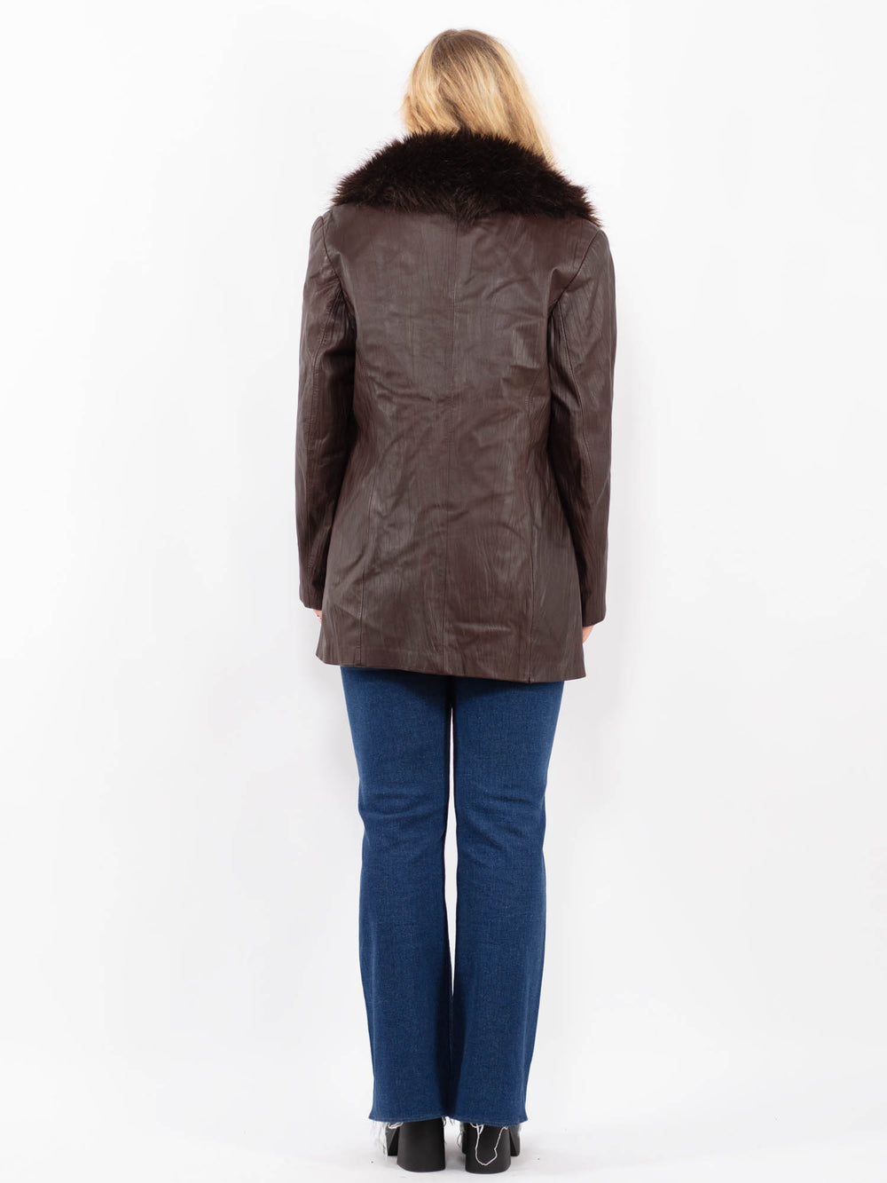 Vintage 90's Women Leather Jacket in BrownA0475