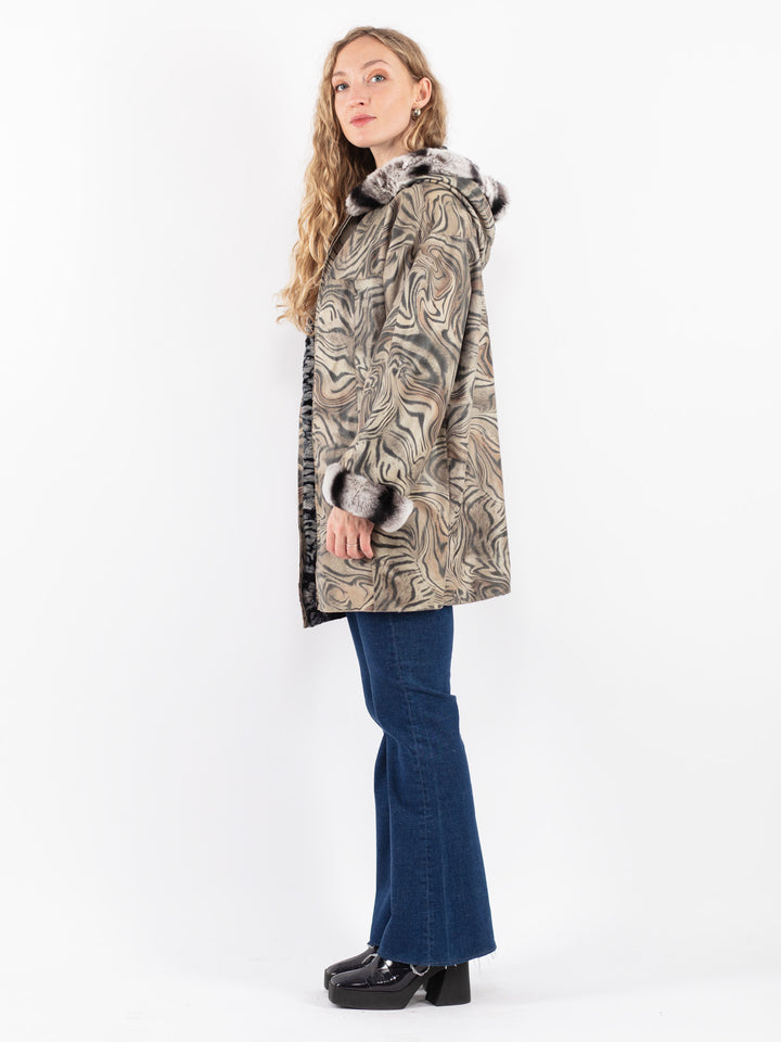 Vintage 90's Women Sherpa Coat in Multi