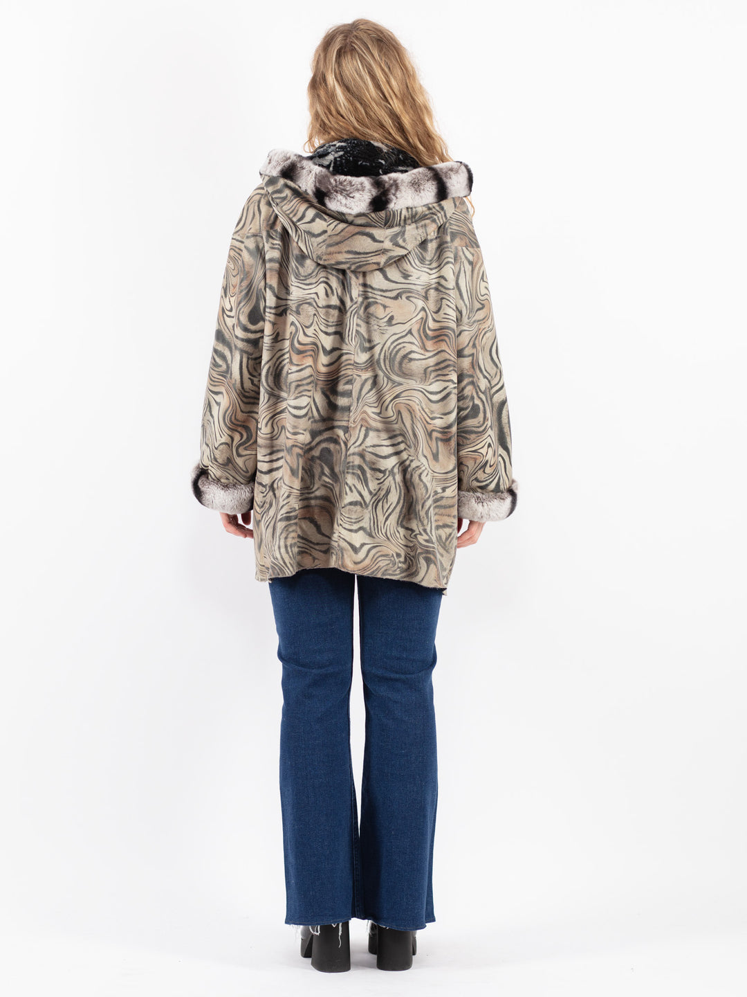 Vintage 90's Women Sherpa Coat in Multi