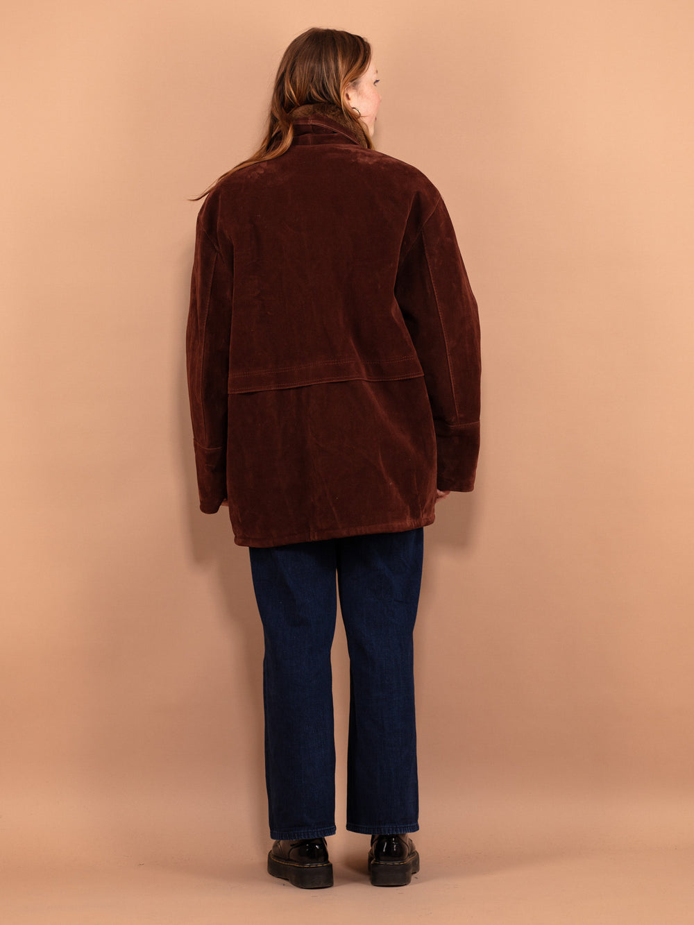 Vintage 90's Women Oversized Sherpa Coat in Brown - NorthernGrip