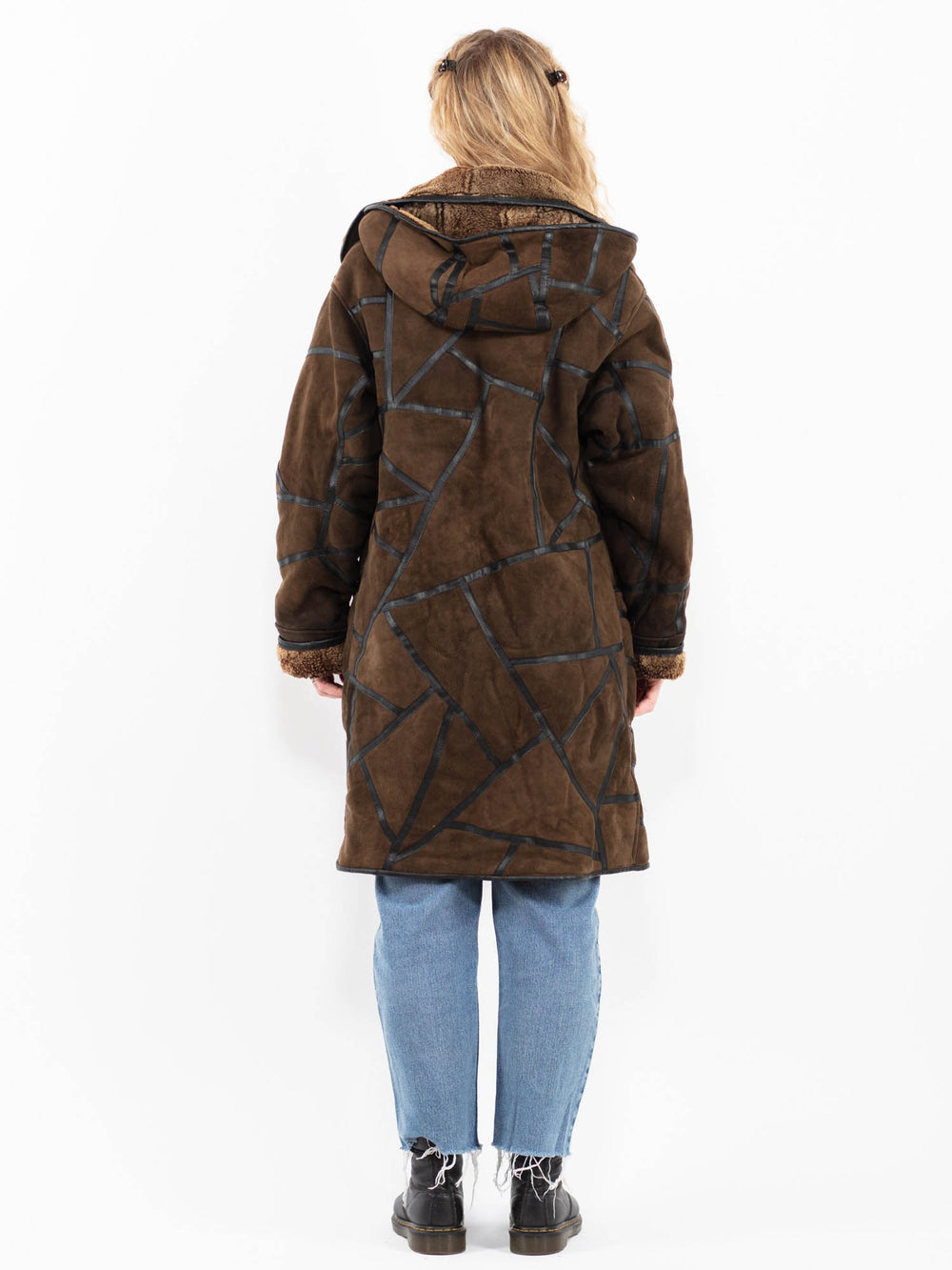 Vintage 90's Women Sheepskin Coat in BrownA0239