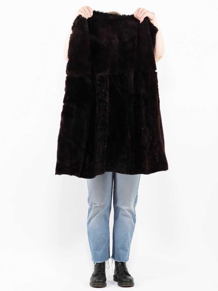 Vintage 90's Women Sheepskin Coat in BrownA0242