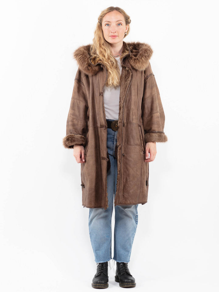 Vintage 90's Women Sheepskin in BrownA0249