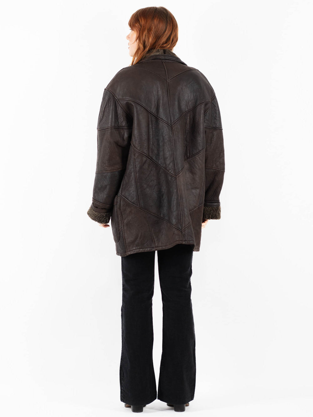 Vintage 90's Women Sheepskin Coat in BrownV9751