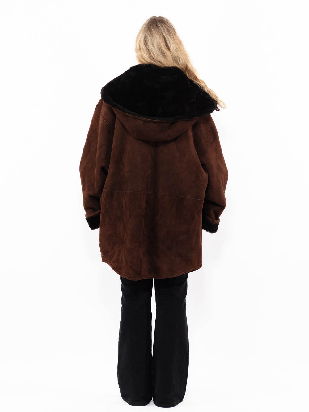Vintage 90's Women Sheepskin Coat in BrownA0881