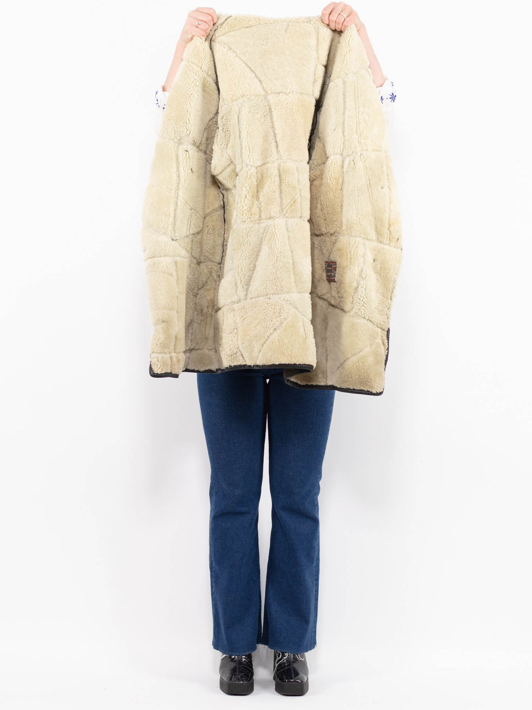 Vintage 90's Women Sheepskin Coat in GreenA0984