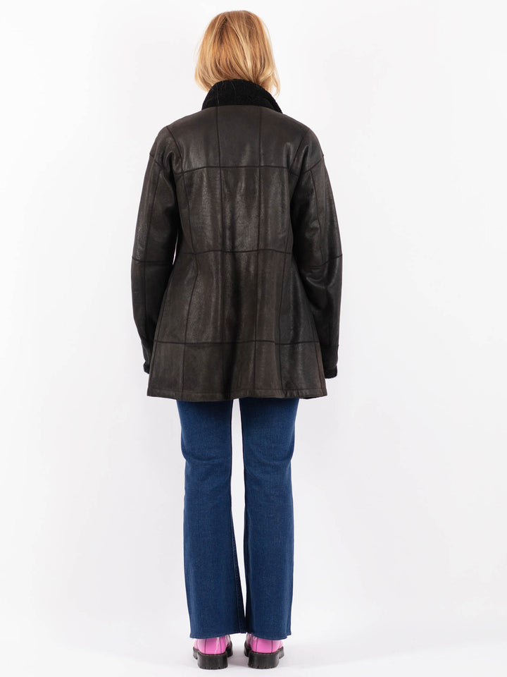 Vintage 00's Women Sheepskin Coat in BlackV9545
