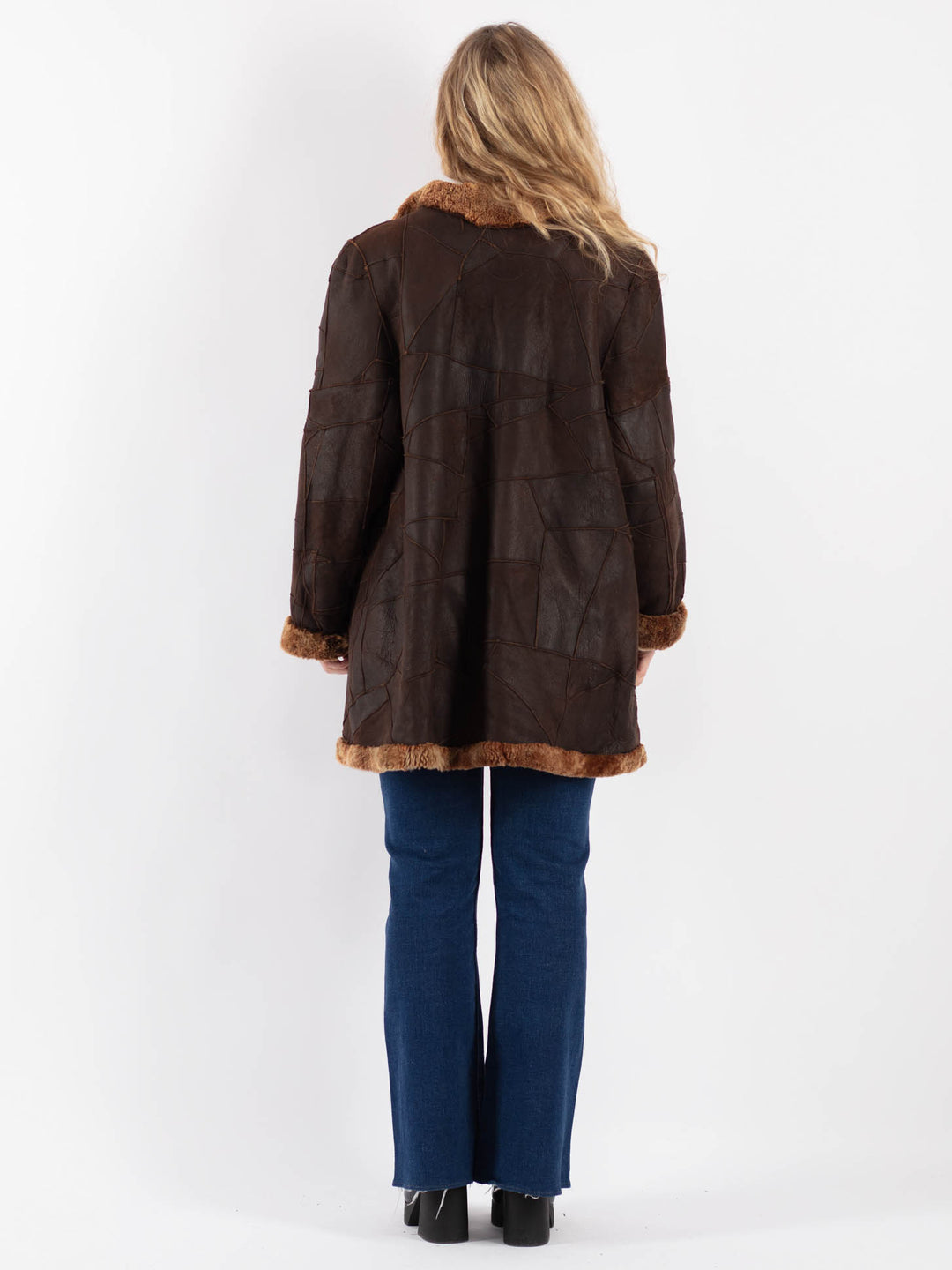 Vintage 90's Women Sheepskin Coat in BrownV9139