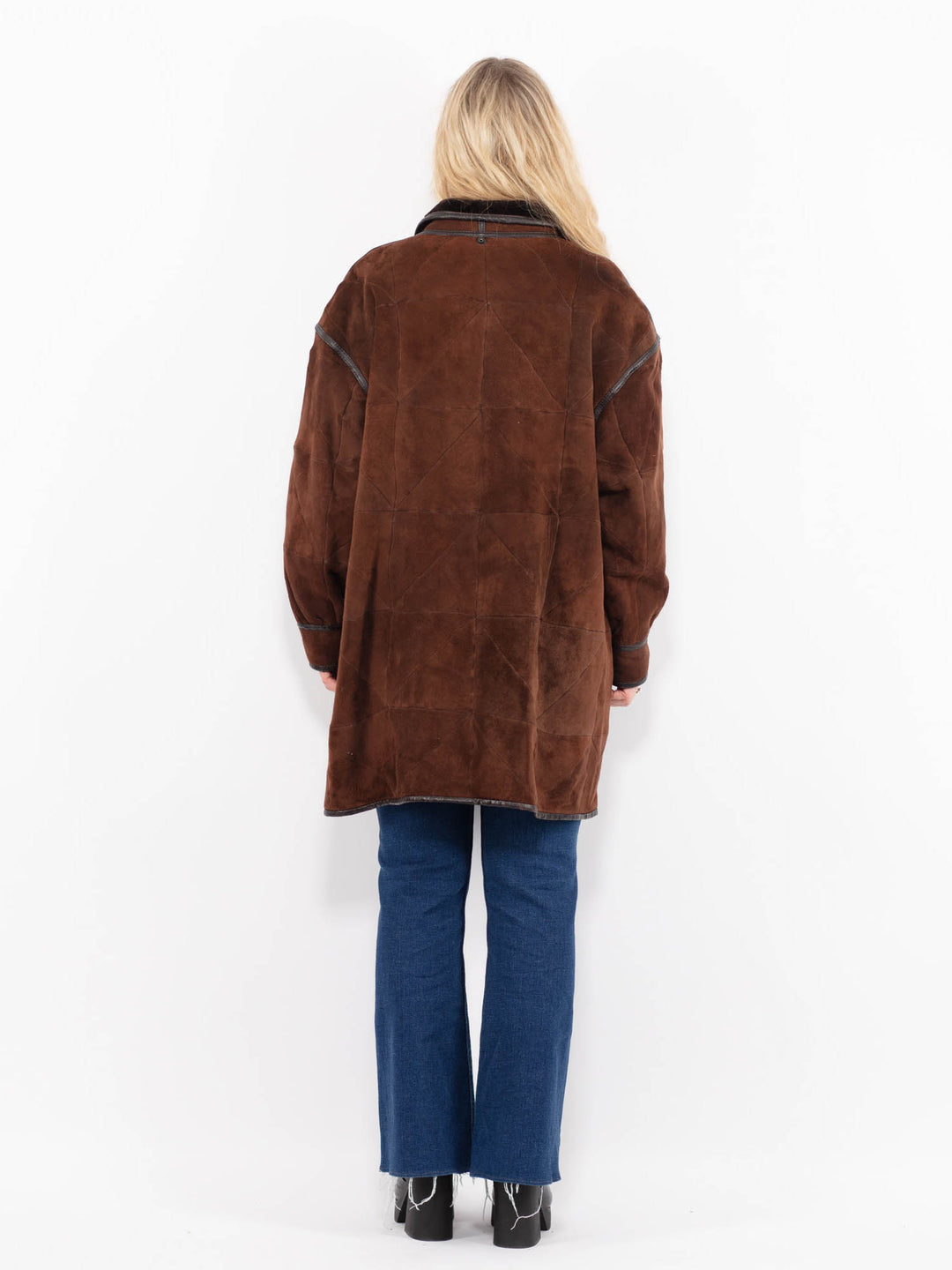 Vintage 90's Women Sheepskin Coat in BrownA0987