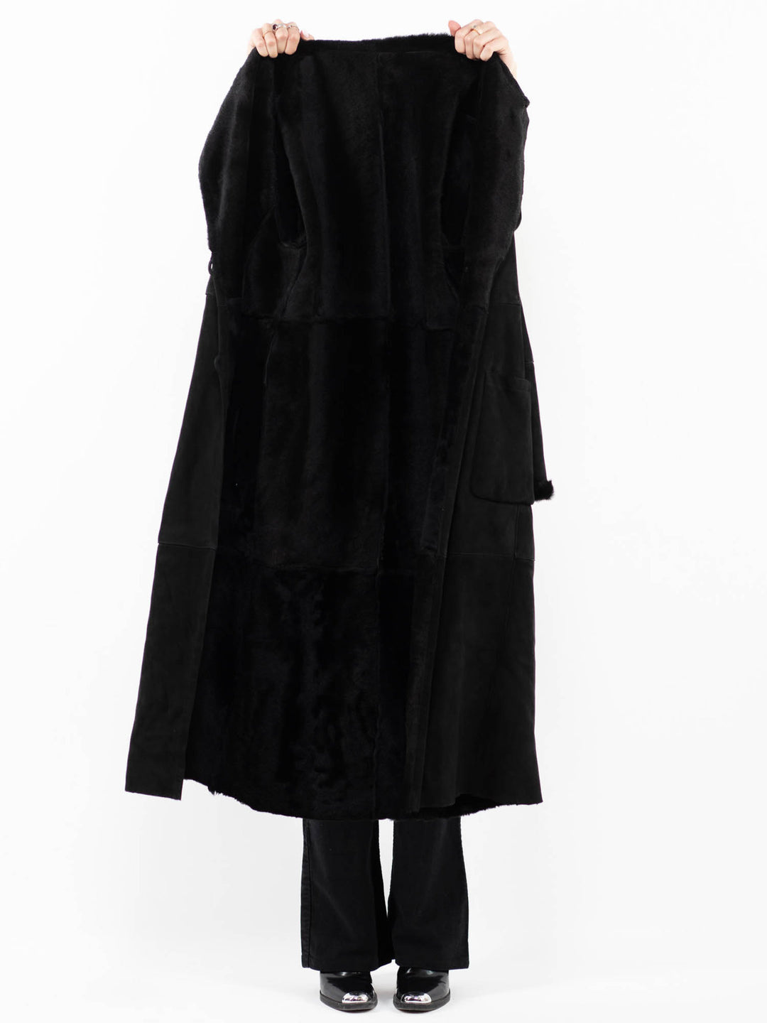 Vintage 00's Women Sheepskin Coat in BlackA0154