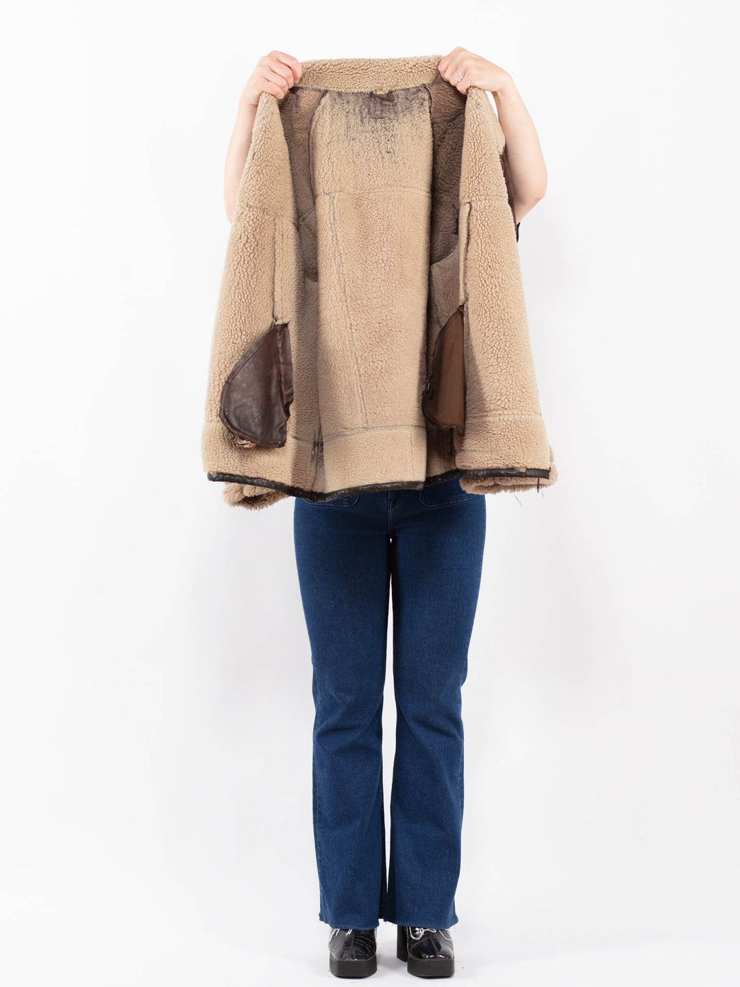 Vintage 90's Women Sheepskin c in BrownA0362