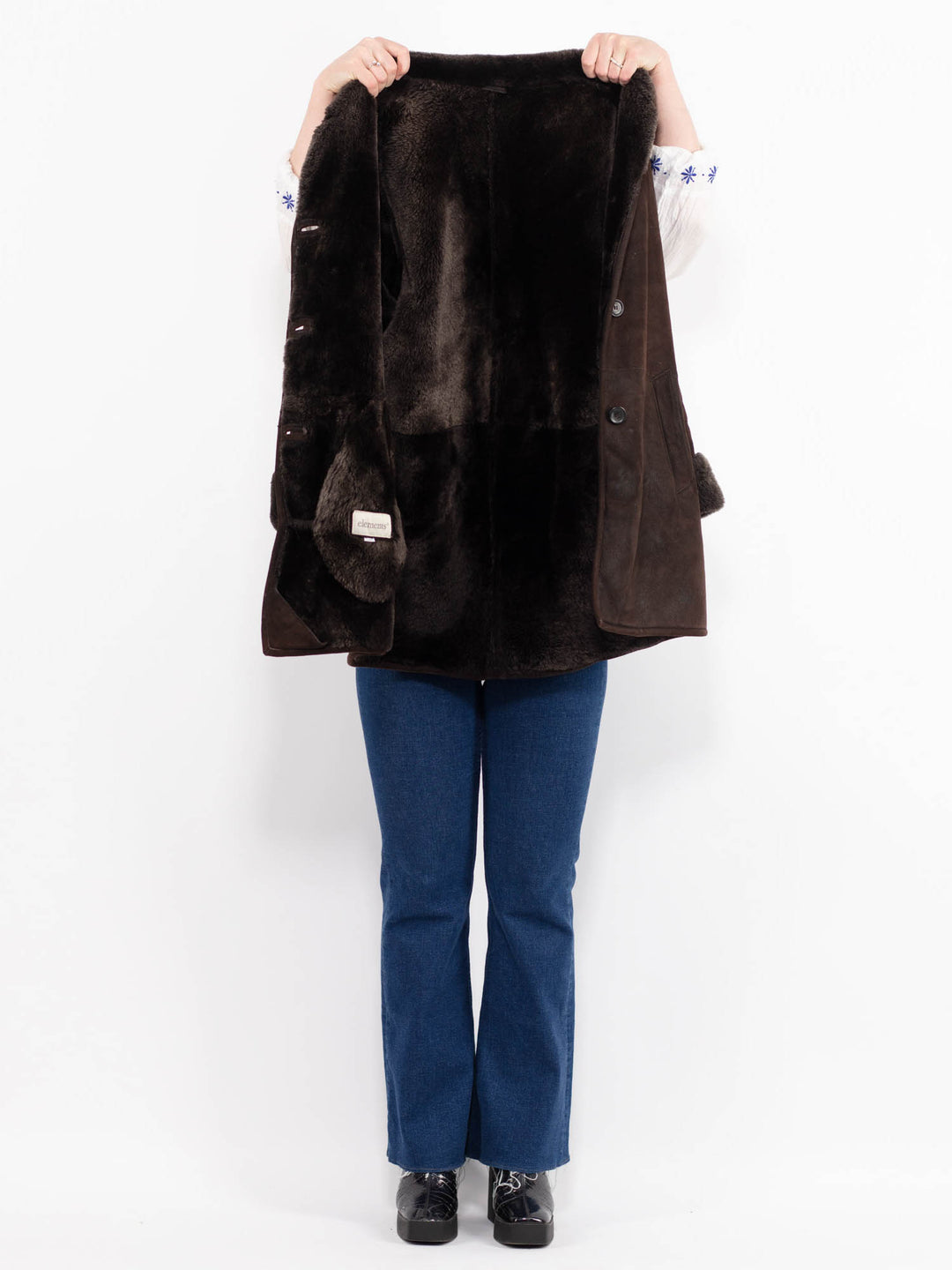 Vintage 90's Women Sheepskin Coat in BrownA0993