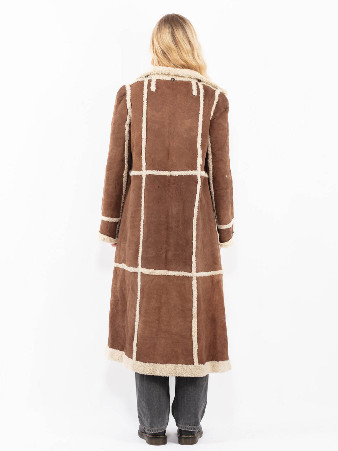 Vintage 90's Women Sheepskin Coat in BrownA0608