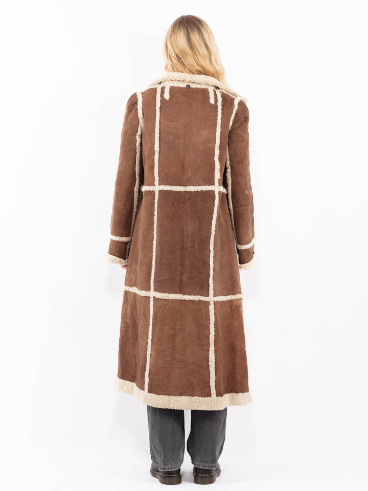 Vintage 90's Women Sheepskin Coat in BrownA0608