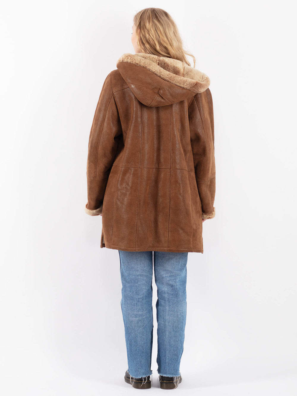 Vintage 90's Women Sheepskin Coat in BrownV9456