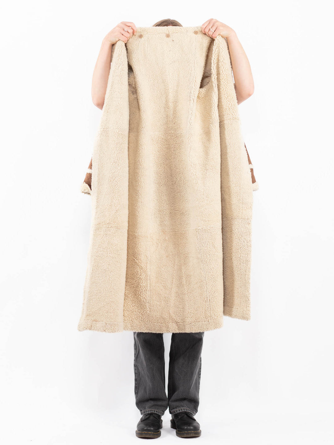 Vintage 90's Women Sheepskin Coat in BrownA0608