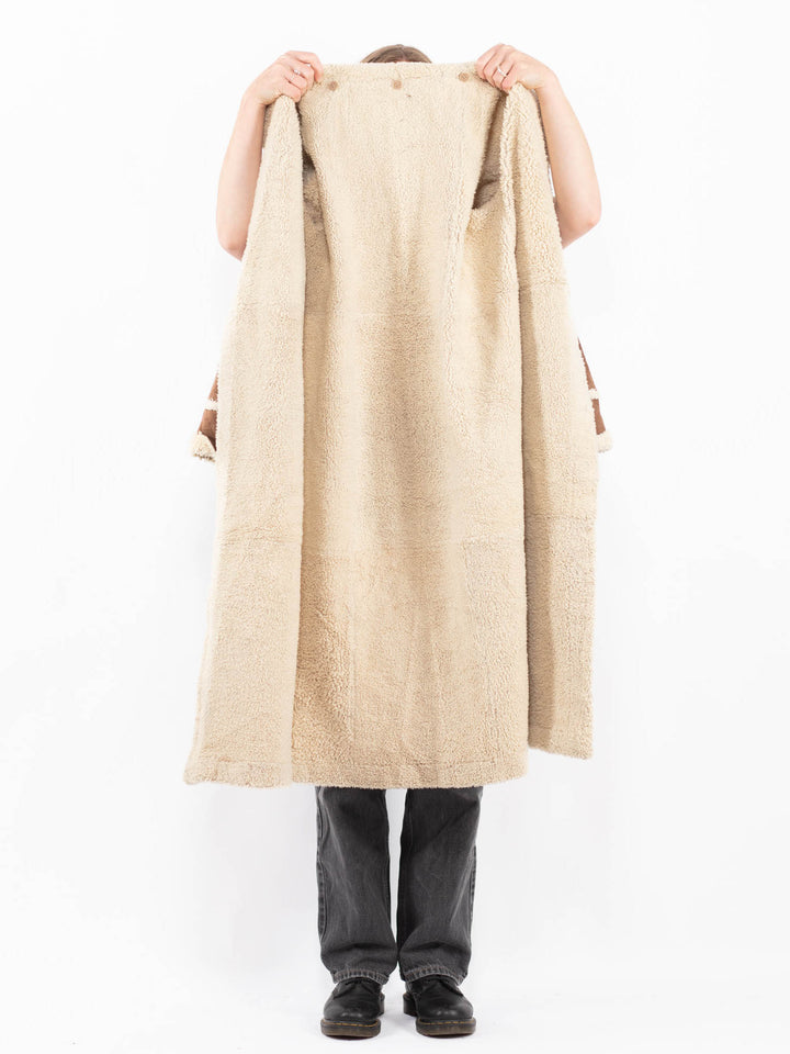 Vintage 90's Women Sheepskin Coat in BrownA0608
